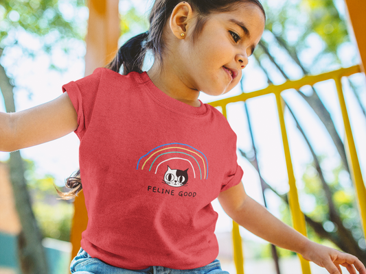 Feline Good Printed Red T-shirts