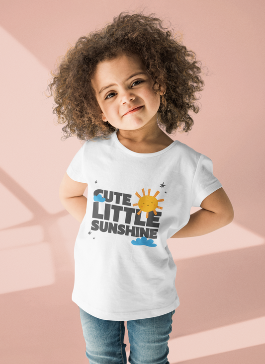 Cute little sunshine Printed White Kids T-shirts