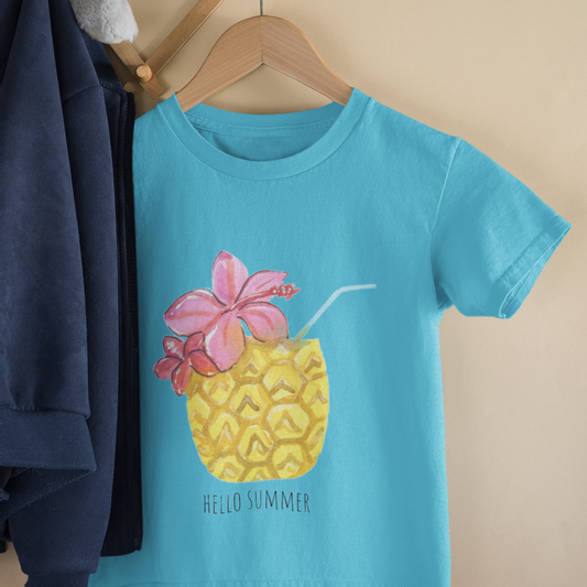 Hello Summer Kids Blue printed T-shirts