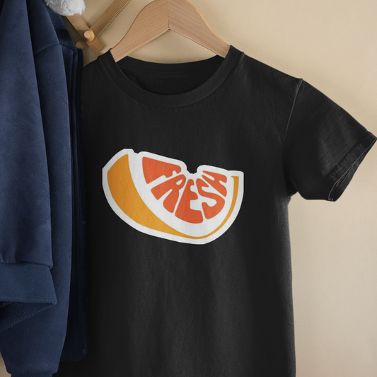 Fresh Lemon Kids Black printed T-shirts