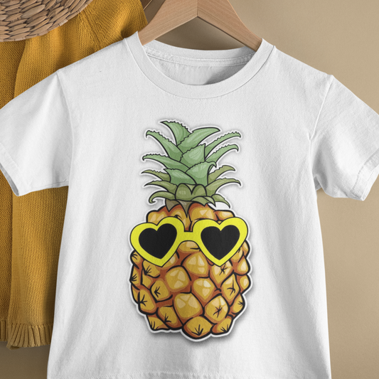 Pineapple Kids WHITE printed T-shirts