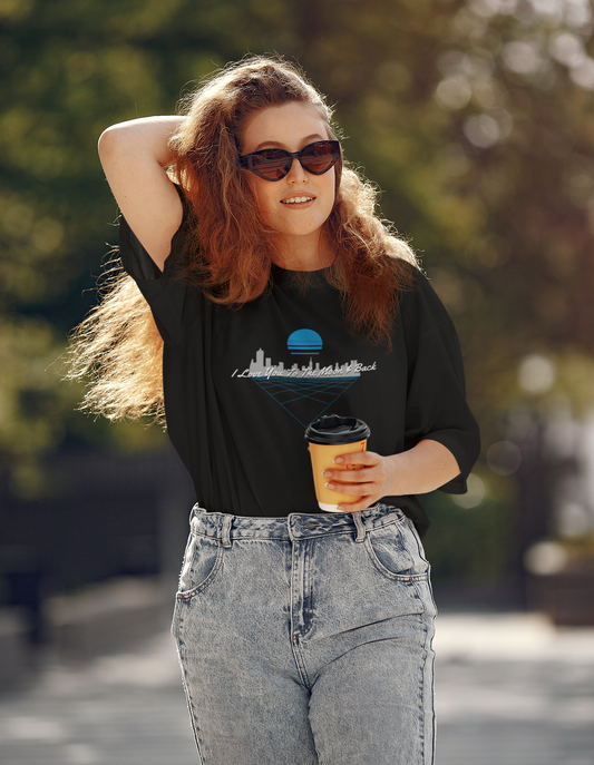 I Love you To The Moon & Back  Oversized Black Printed T-shirt Unisex