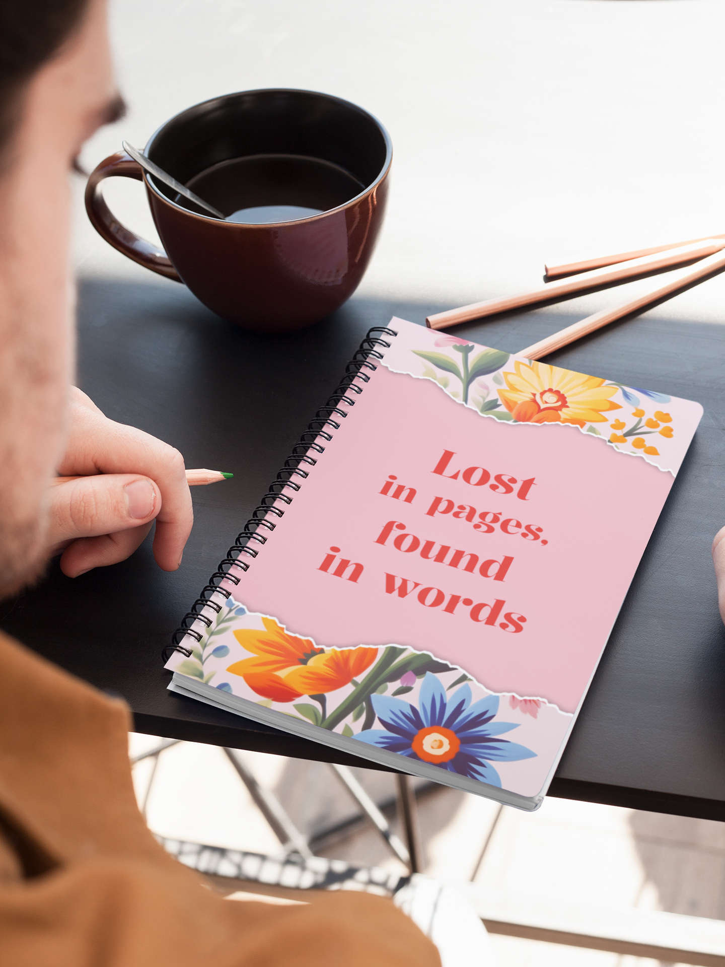Lost In Pages, Found In Words A5 Spiral Notebook