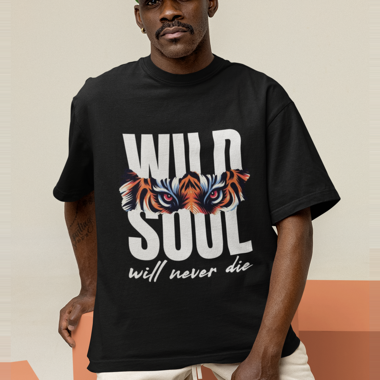 Wild Soul will Never Die Oversized Black Printed T-shirt Unisex