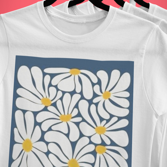 Flower vector art printed white Unisex T-Shirt