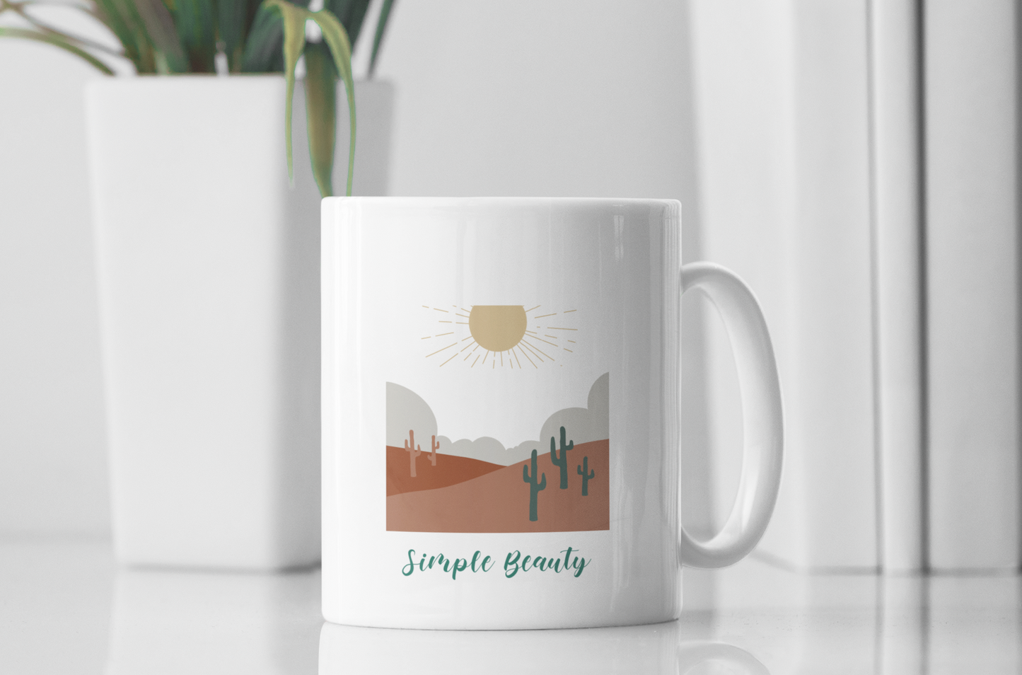 Simple Beauty Printed White Coffee Mug
