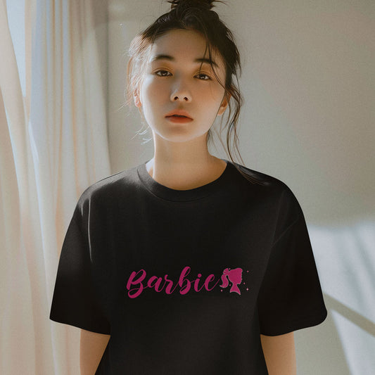 Barbie Girl Oversized Black Printed T-shirt Unisex