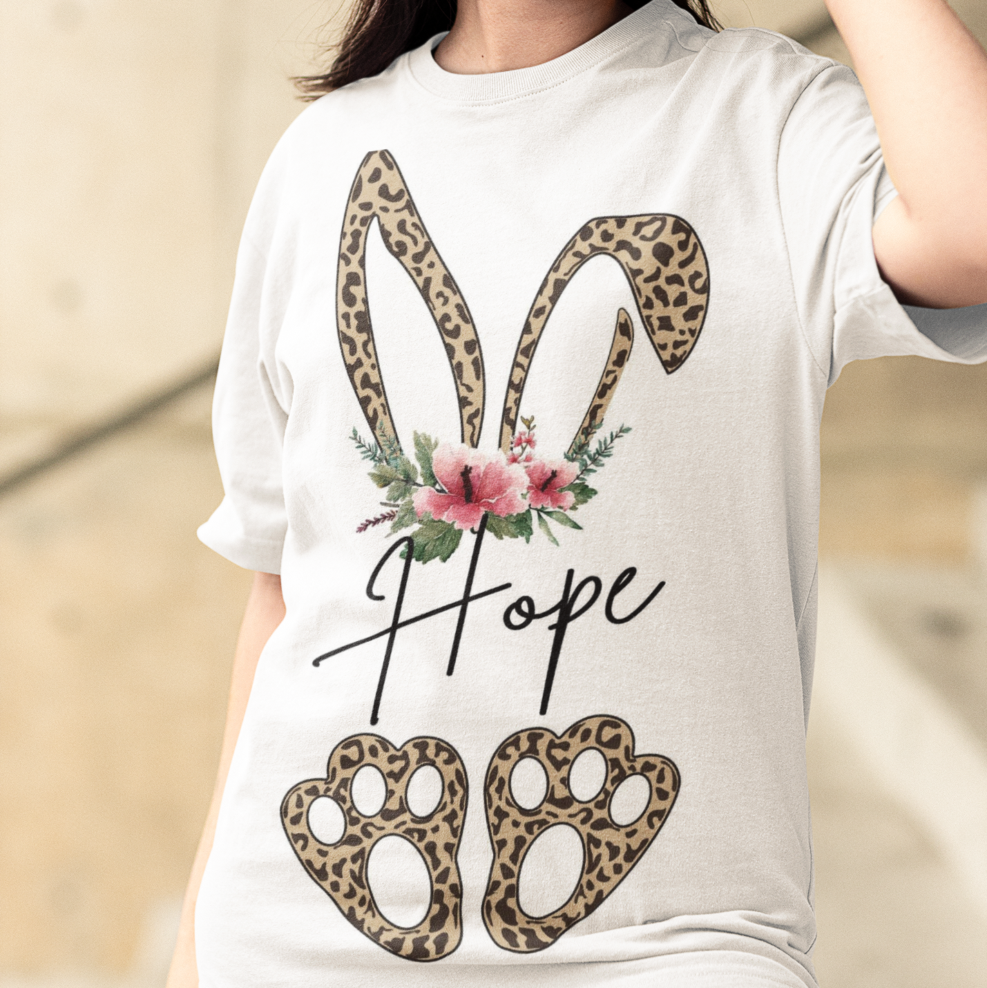 Hope Oversized White Printed T-shirt Unisex