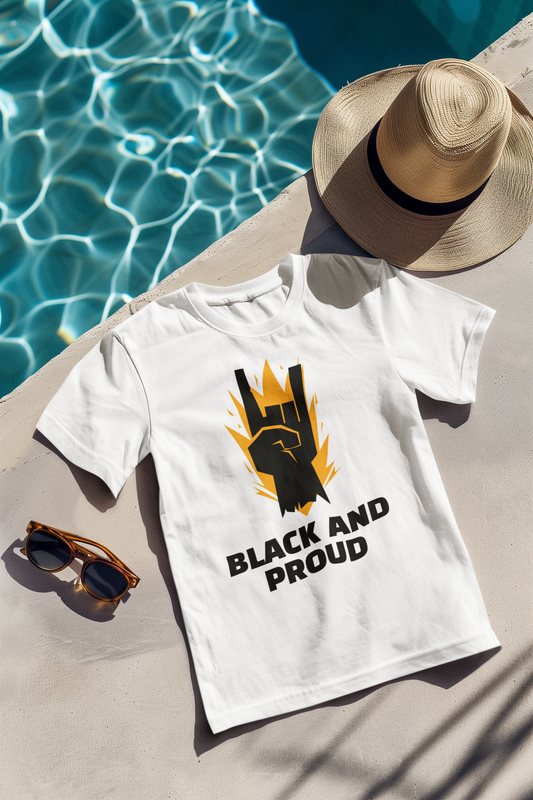Black and proud  printed White Unisex T-Shirt