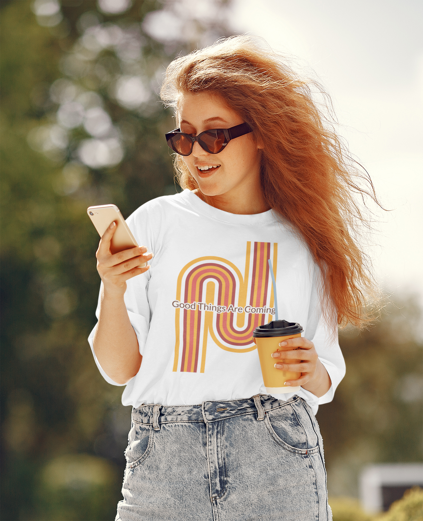 Good Things Are Coming Oversized White Printed T-shirt Unisex