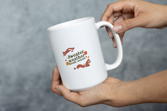 Sweater weather kinda season Printed White Coffee Mug