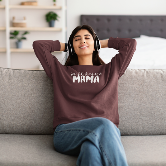 Small Business Mama Maroon Oversized Sweatshirt