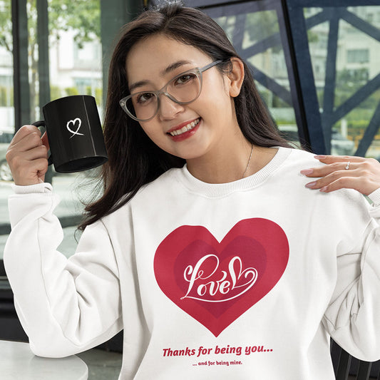 Love Thanks for being you Printed Unisex Oversized Sweatshirt