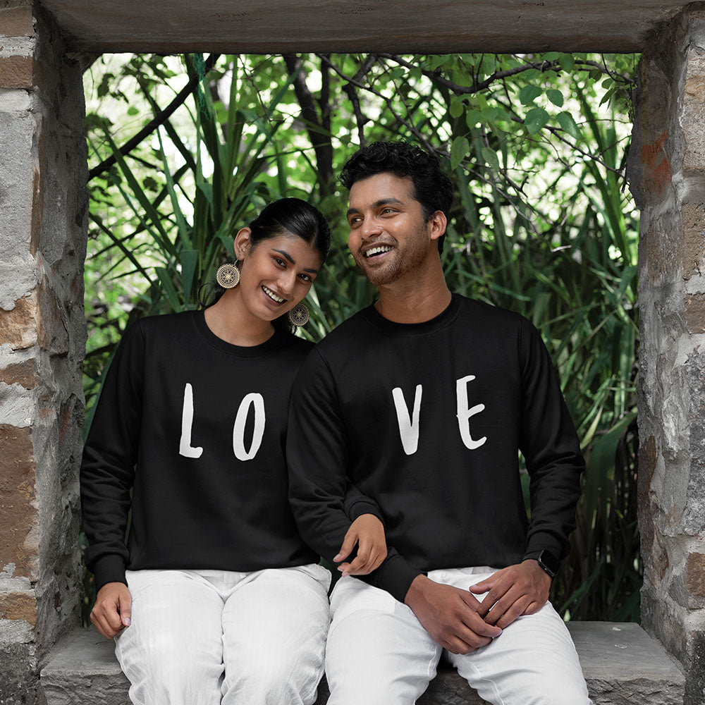 Love Printed Unisex Oversized Couple Sweatshirt