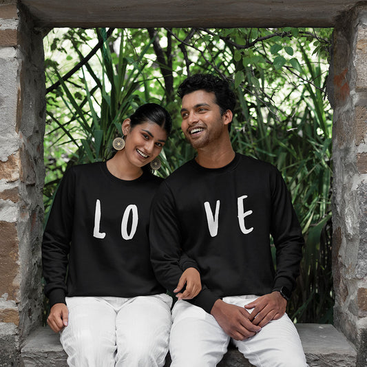 Love Printed Unisex Oversized Couple Sweatshirt