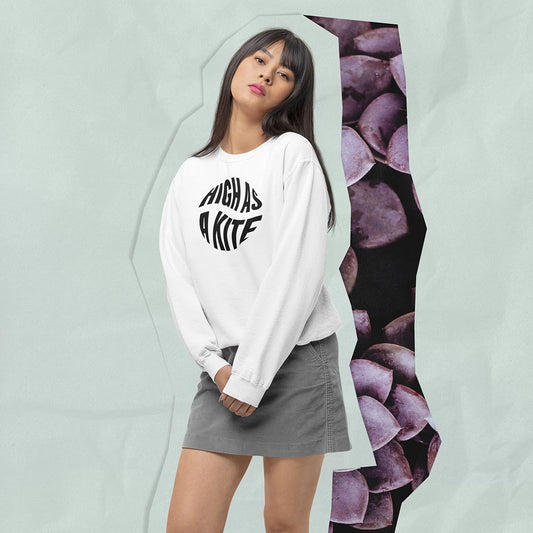 High As a Kite Printed Unisex Oversized Sweatshirt