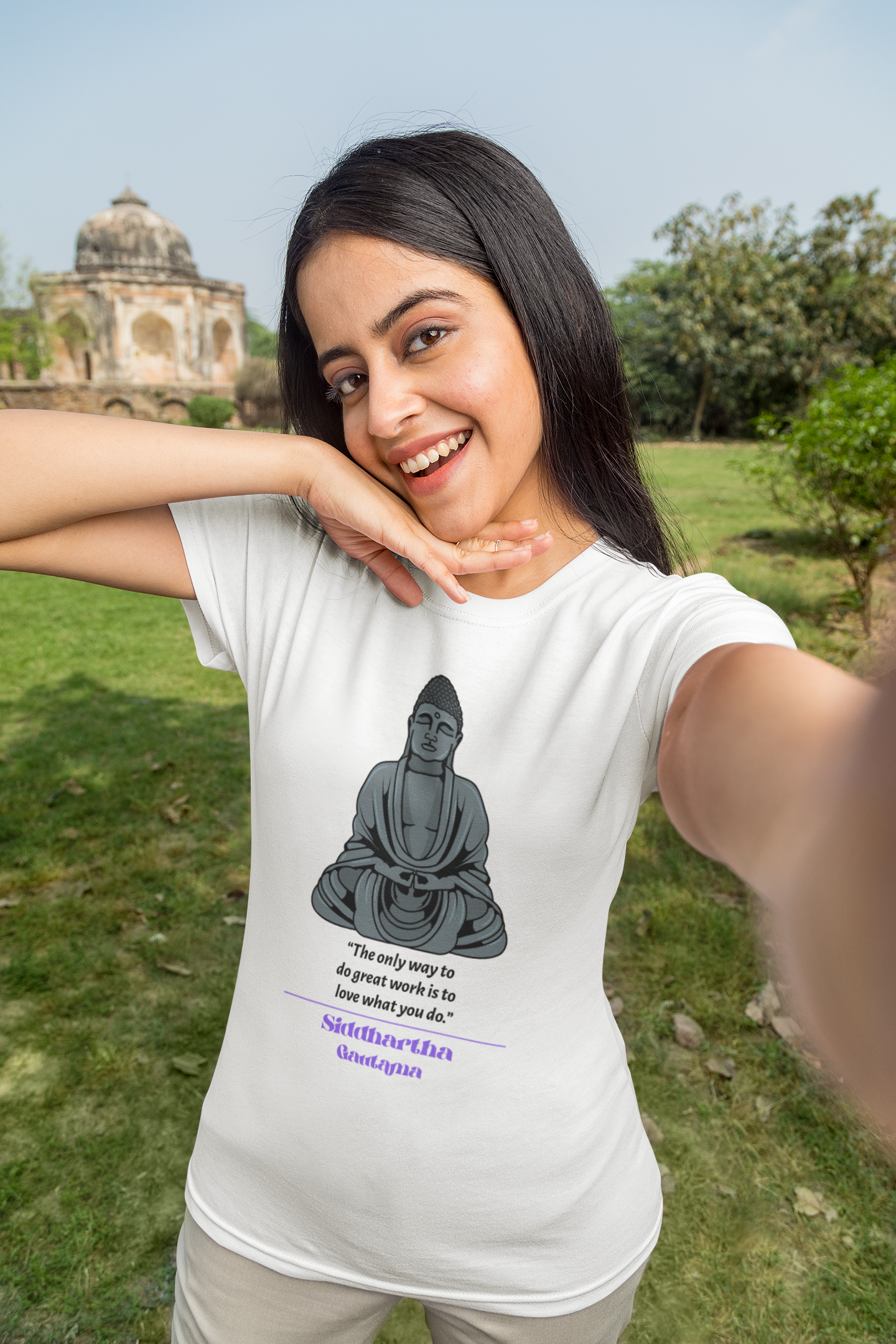 The Only way to do great work is to love what you do printed White Unisex T-Shirt