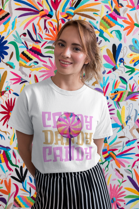Candy printed White Unisex T-Shirt