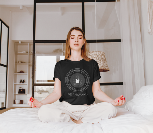 Pranayama printed Black Unisex T-Shirt