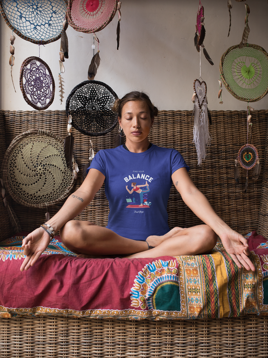 Find Your Blance printed Royal Blue Unisex T-Shirt
