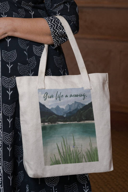 Give Life Is a Meaning Printed white Tote Bag