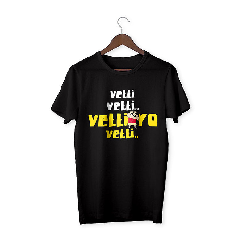 Vetti Shinchan Black Unisex T-Shirt