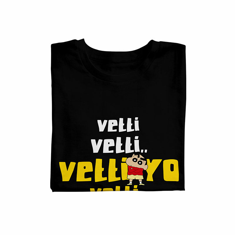 Vetti Shinchan Black Unisex T-Shirt
