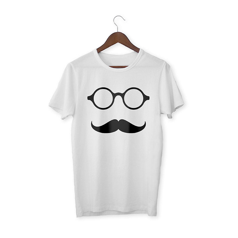 Glossy Metal with mustache White Unisex T-Shirt