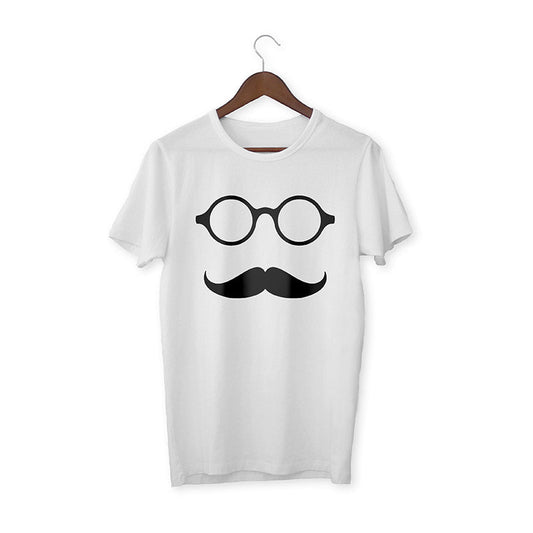 Glossy Metal with mustache White Unisex T-Shirt
