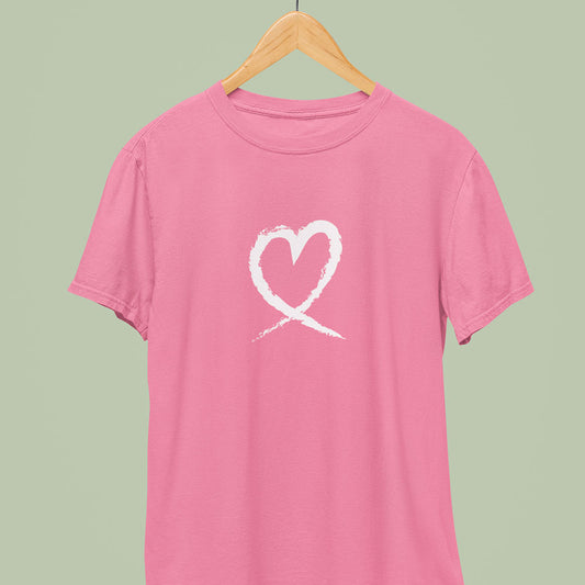 Heart Printed Light pink Unisex T-Shirt