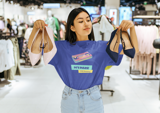 90's Rules Oversized Royal Blue Printed T-shirt Unisex