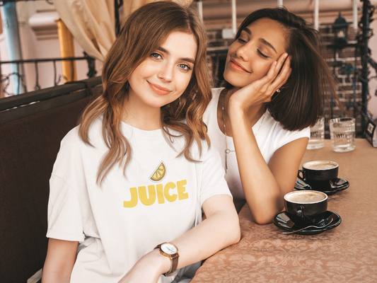 Juice Oversized White Printed T-shirt Unisex