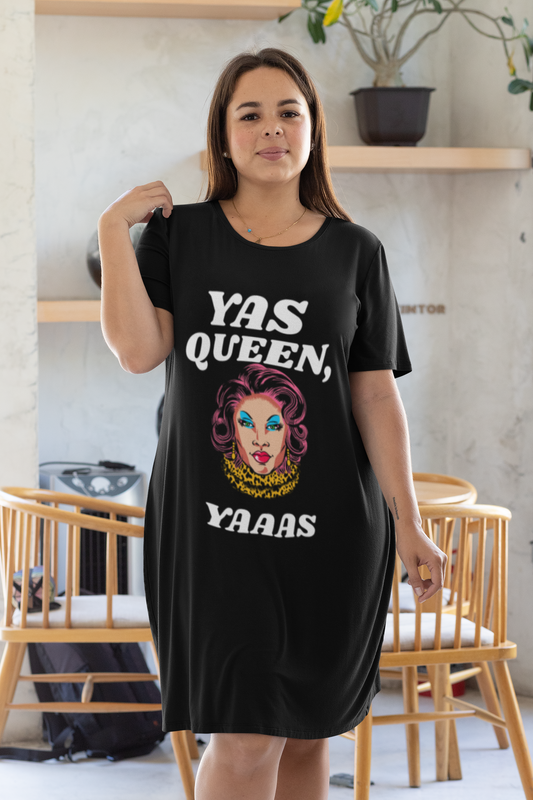 Yas queen Printed black T-shirt Dress
